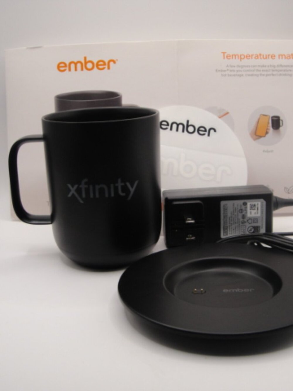 Ember 10 oz Temperature Control Smart Mug & Charger - Black - Xfinity Logo